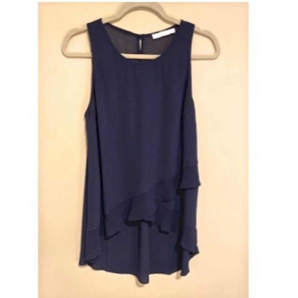Lush Navy Ruffle Top - Size M